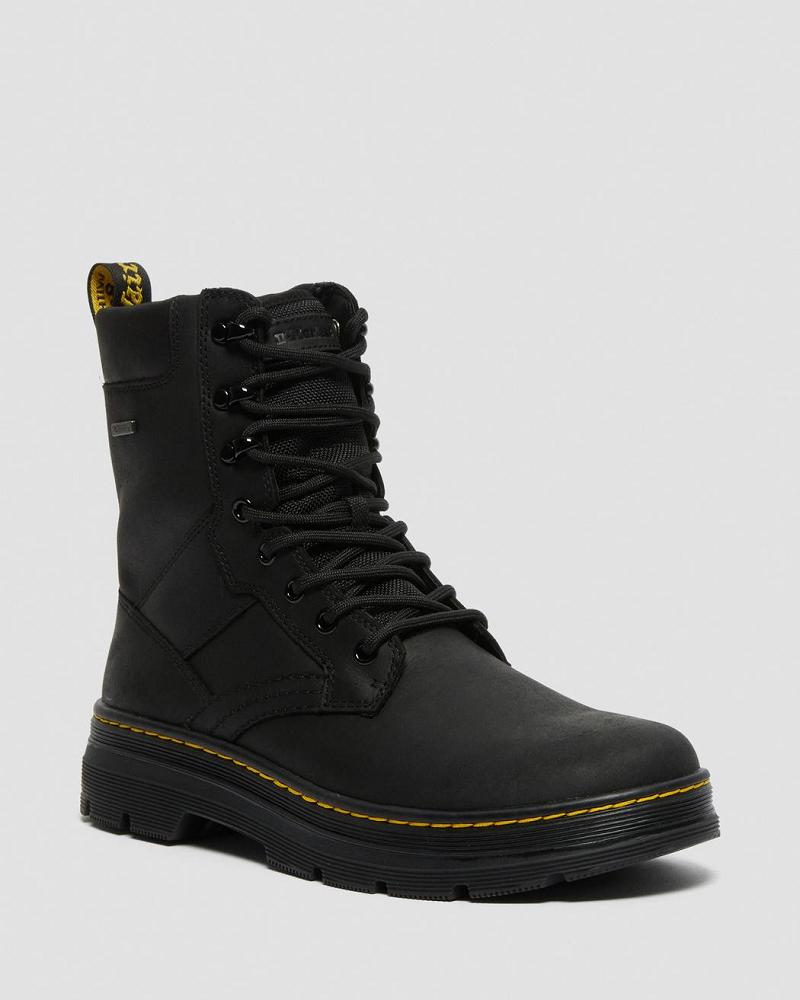 Black Men\'s Dr Martens Iowa Waterproof Poly Ankle Boots | CA 443SGL